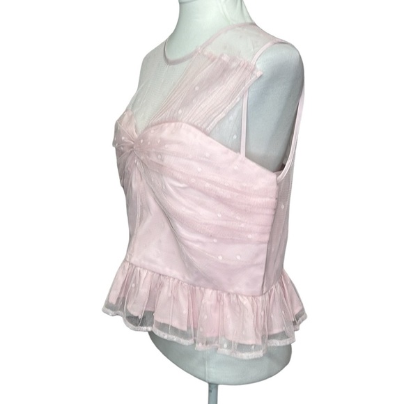 Express Tulle Swiss Dot Blouse - Picture 3 of 6